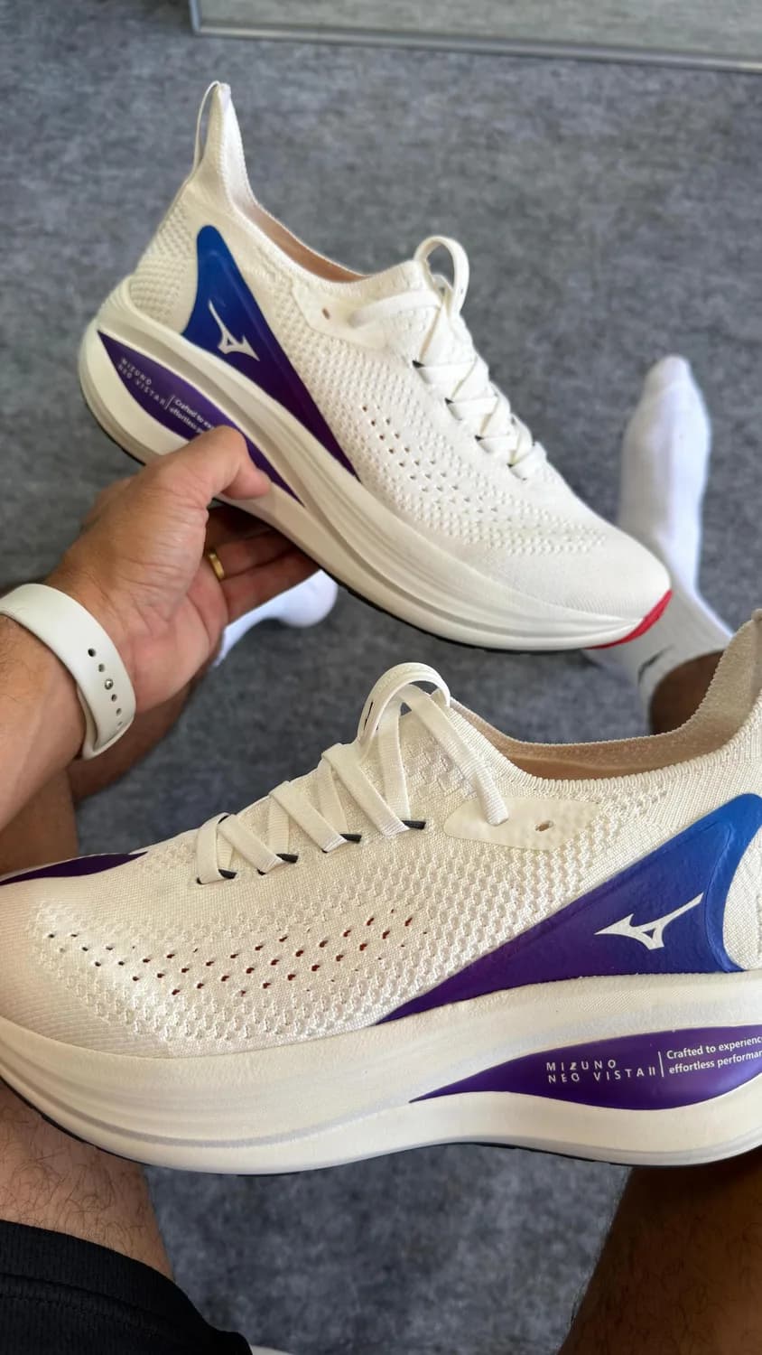 Mizuno Neo Vista branco e roxo